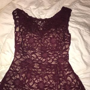 Maroon Lacy Party Dress
